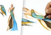 Hummingbird Inspired Evening Dress Design