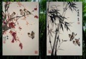 Relax With Oriental Painting Bamboo Sparrow